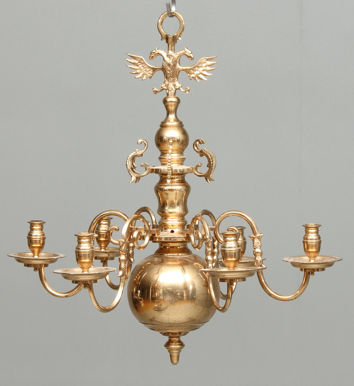 LJUSKRONA, för 6 st ljus, barockstil, Gränna, 1900-tal.