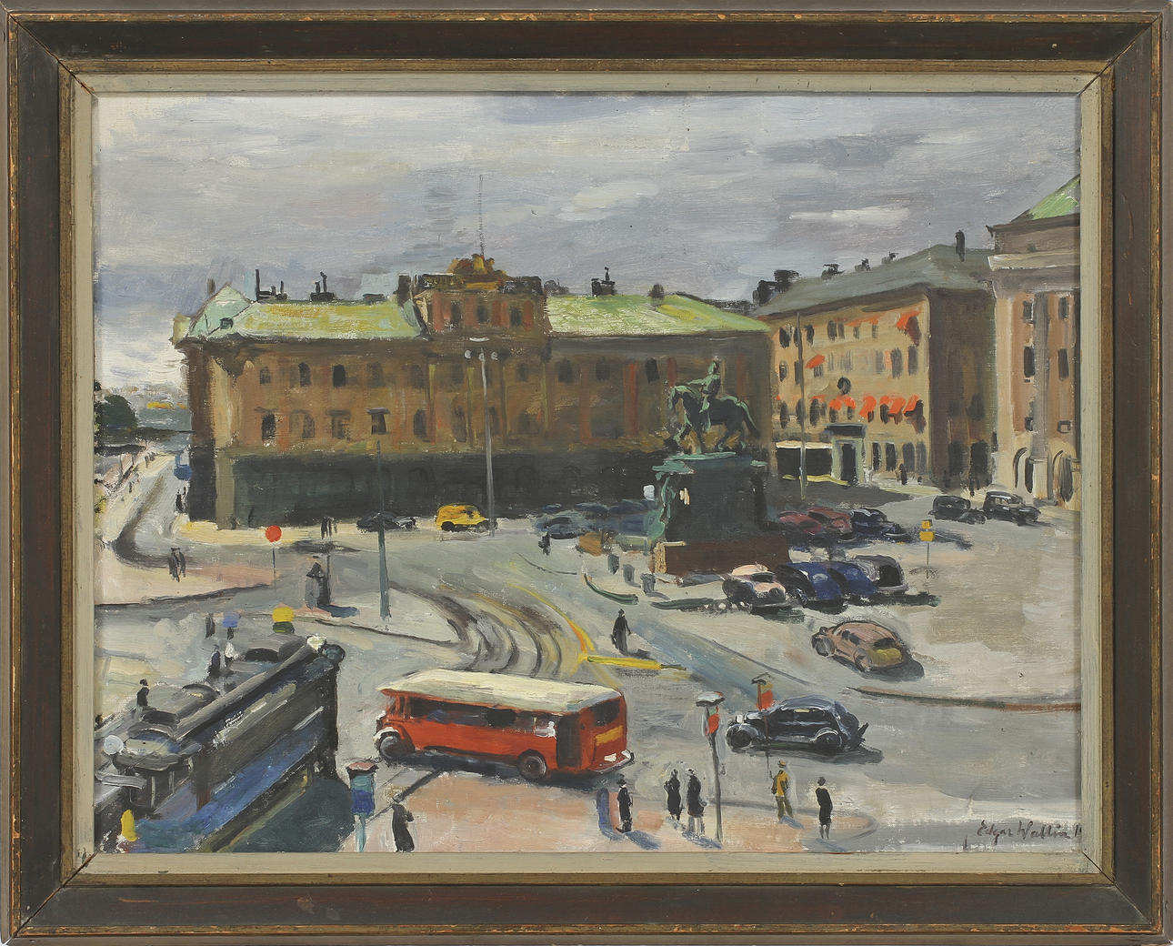 EDGAR WALLIN, olja på pannå, sign.