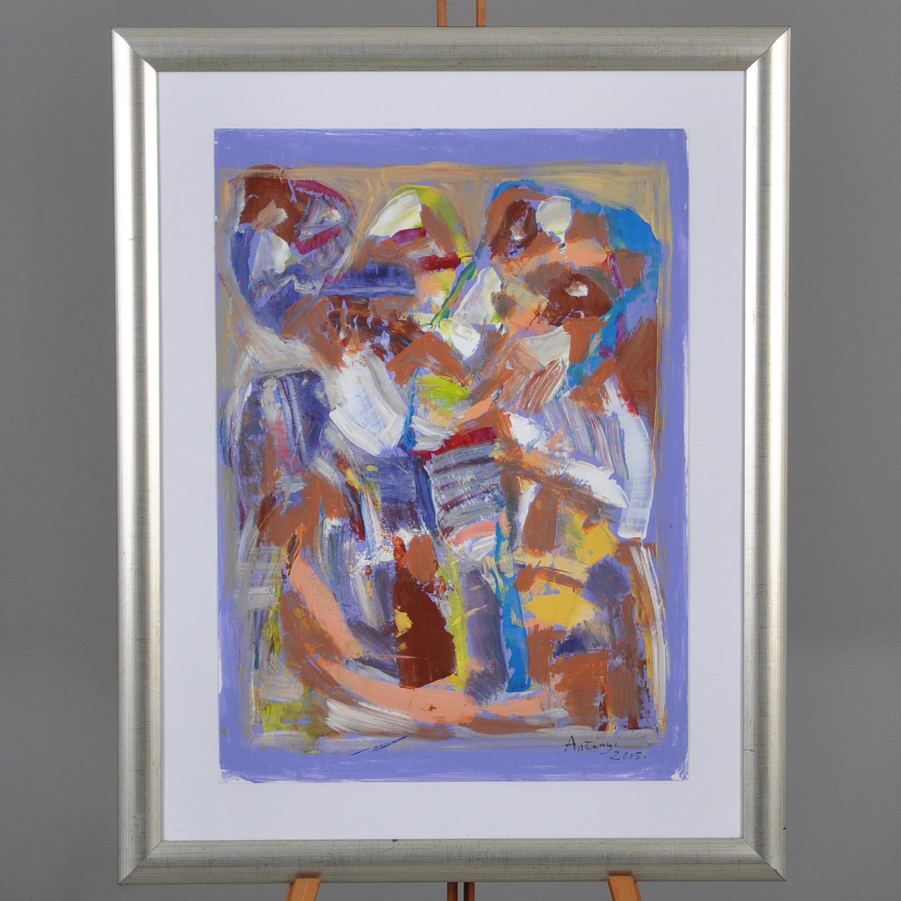 IMRE ANTONYI. Olja på papp, komposition.