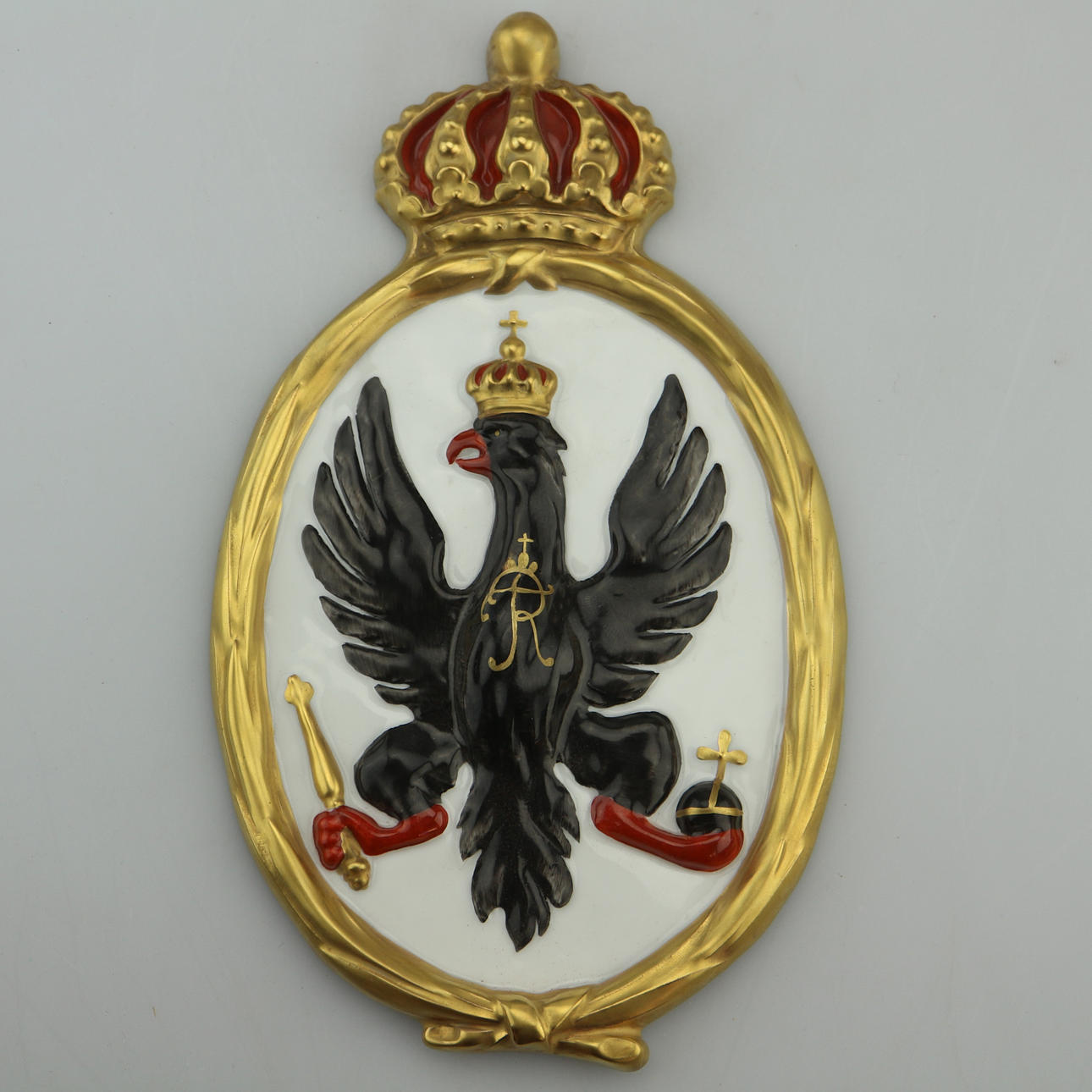 WAPPENKARTUSCHE MIT PREUSSISCHEM ADLER.