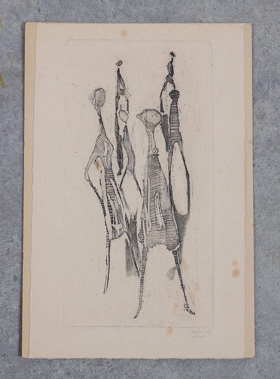 LENNART FRISK. 1943-2000, etsning, " Skäret "signerad.