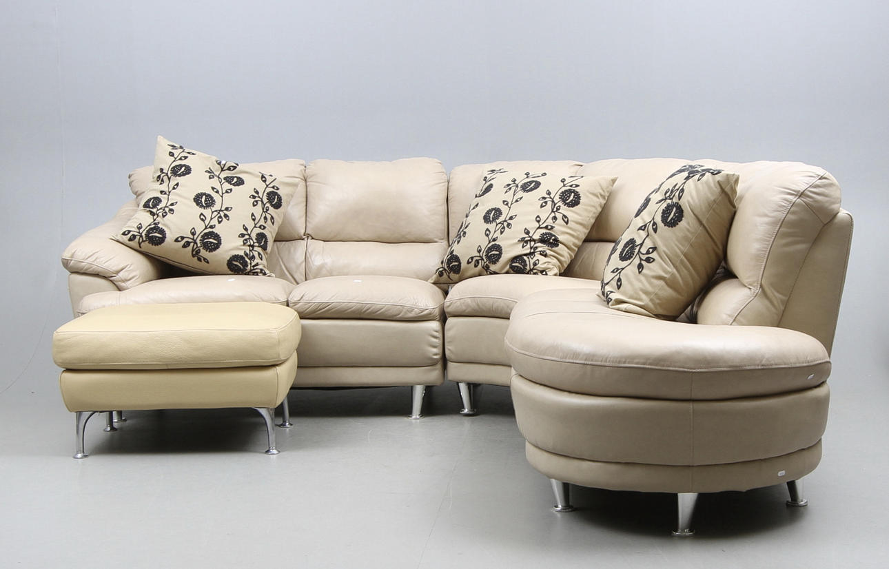 HÖRNSOFFA, Cheers, skinn/sky, 2000 tal.