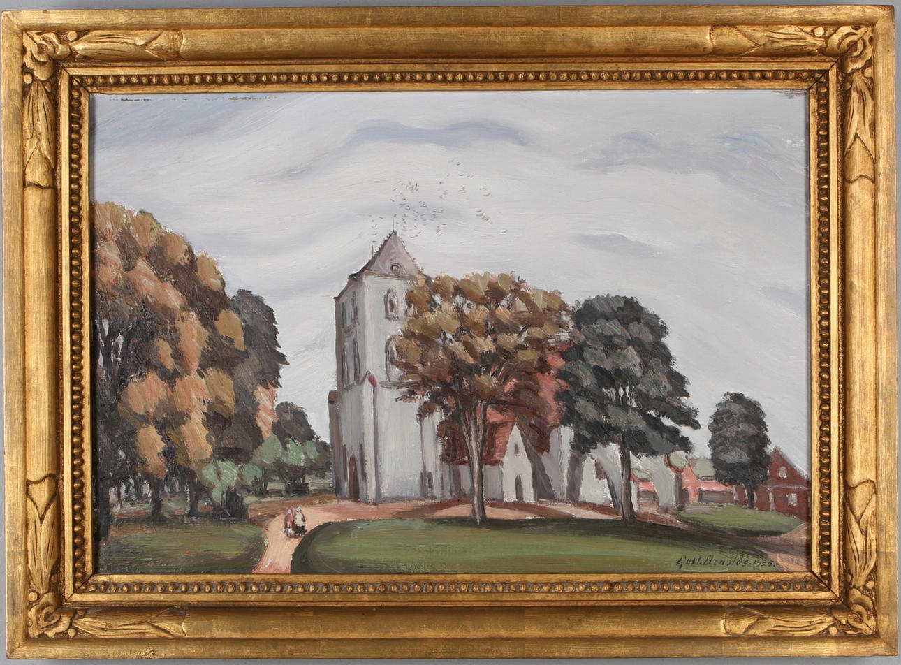 GUSTAV ARNOLDS. Ronneby kyrka, olja på duk, signerad och daterad 1925.