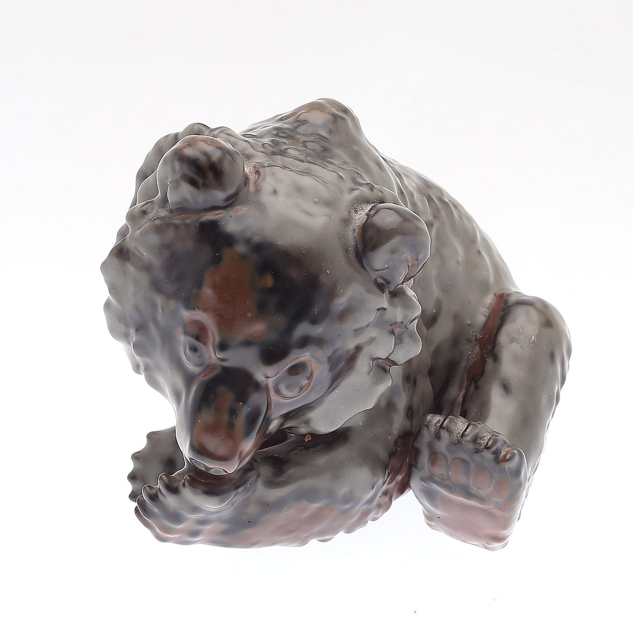 FIGURIN, björn, keramik, signerad.