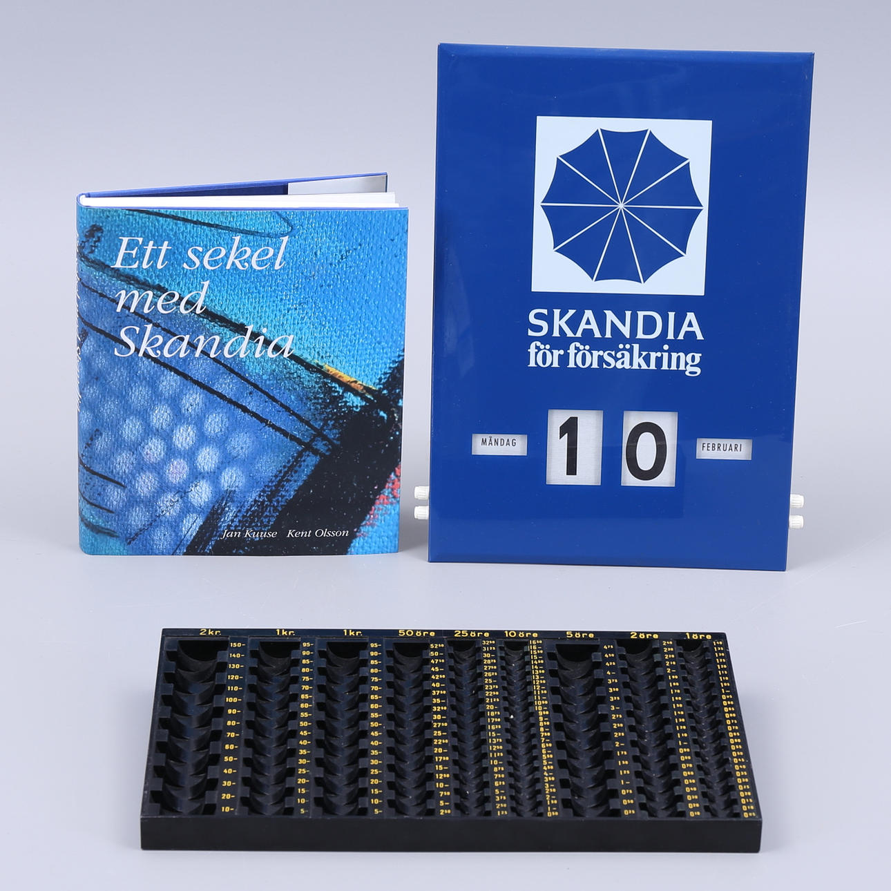 VÄGGKALENDER, BOK, MYNTSORTERARE, 3 delar.