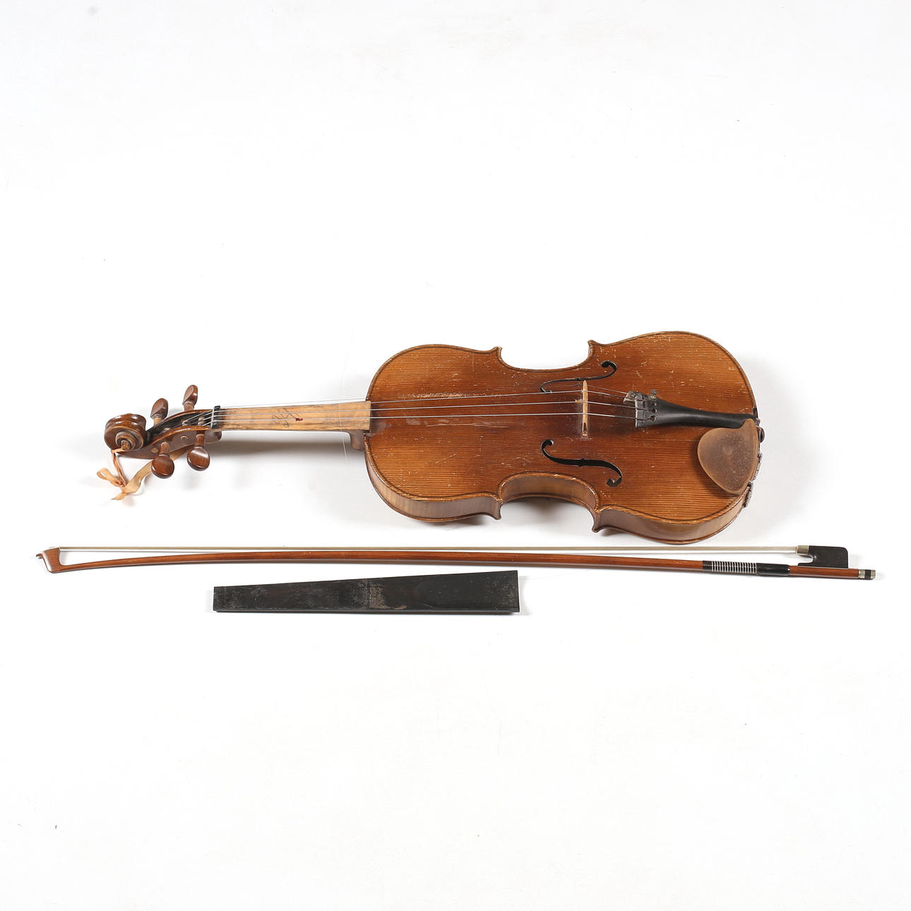 VIOLIN, with bow, Stradivarius copy, Czechoslovakia.