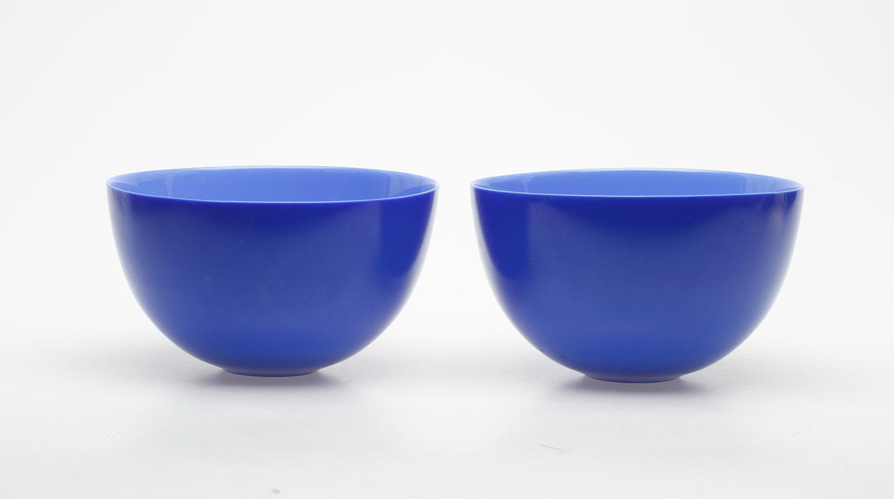 Skålar, ett par snarlika, "Colora", Sven Palmqvist, Orrefors.