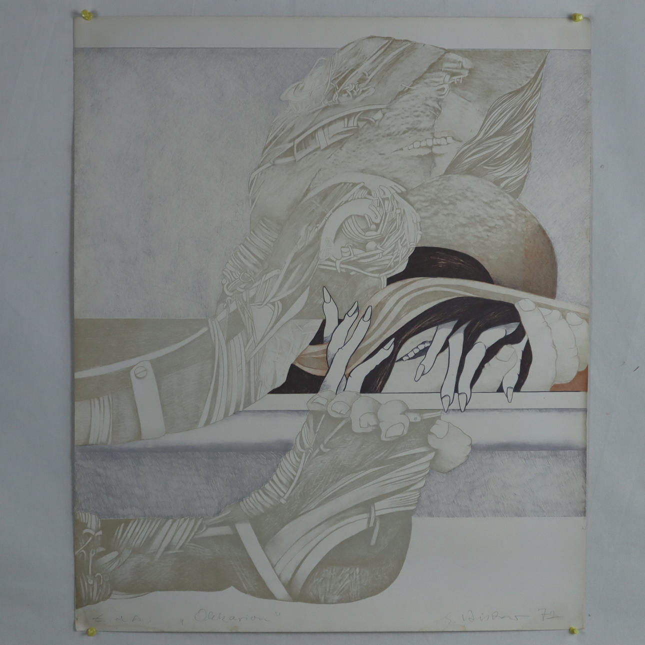 RISCHAR, SIEGFRIED. "Okkarion", Lithographie, signiert.