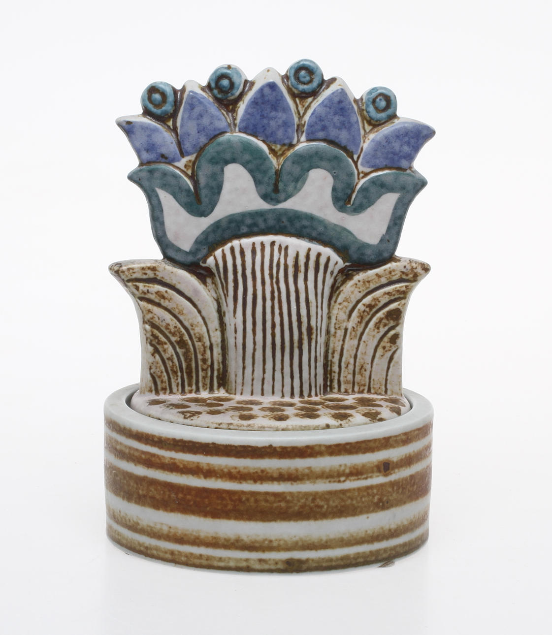 BURK, med lock, keramik, Lisa Larson, Gustavsberg Studiohanden.