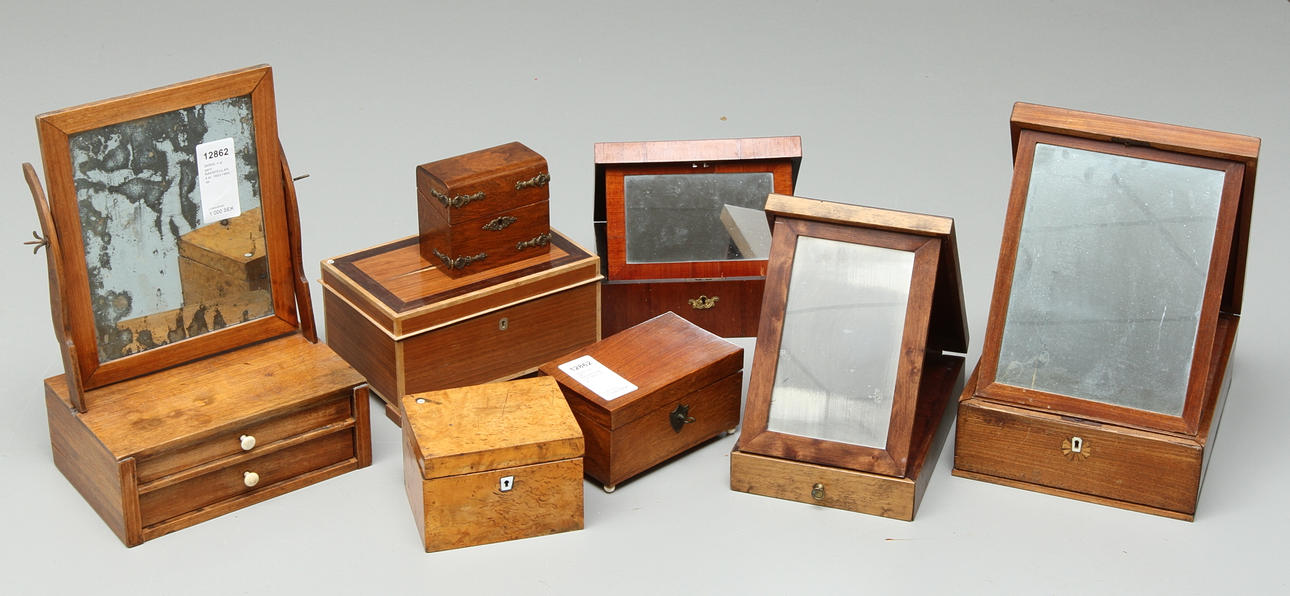 SKRIN, 4 st samt RAKSPEGLAR, 4 st, 1800/1900-tal.