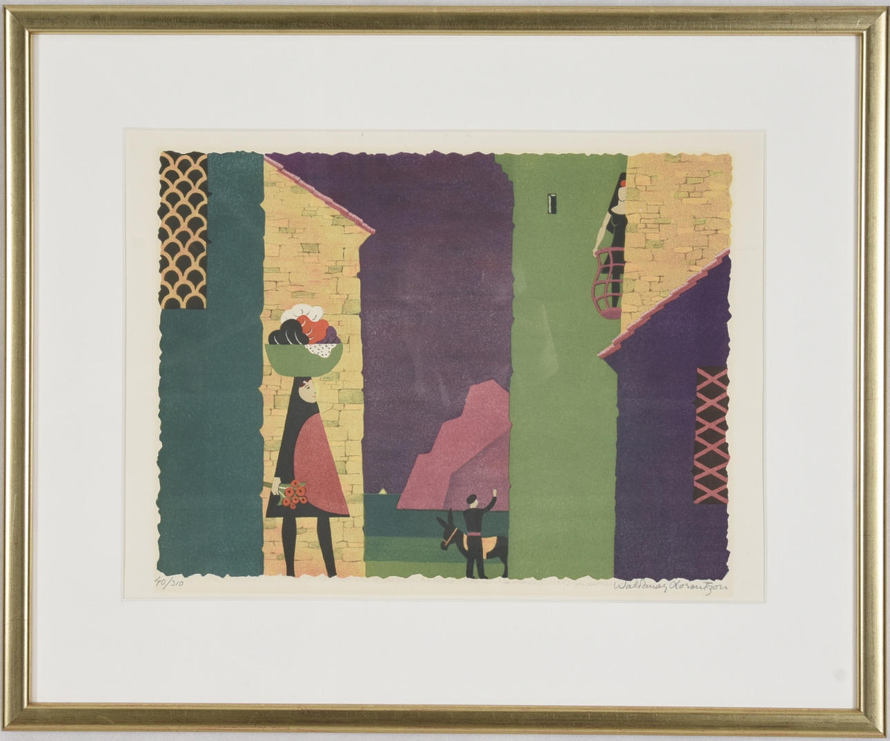 WALDEMAR LORENTZON. Färglitografi.