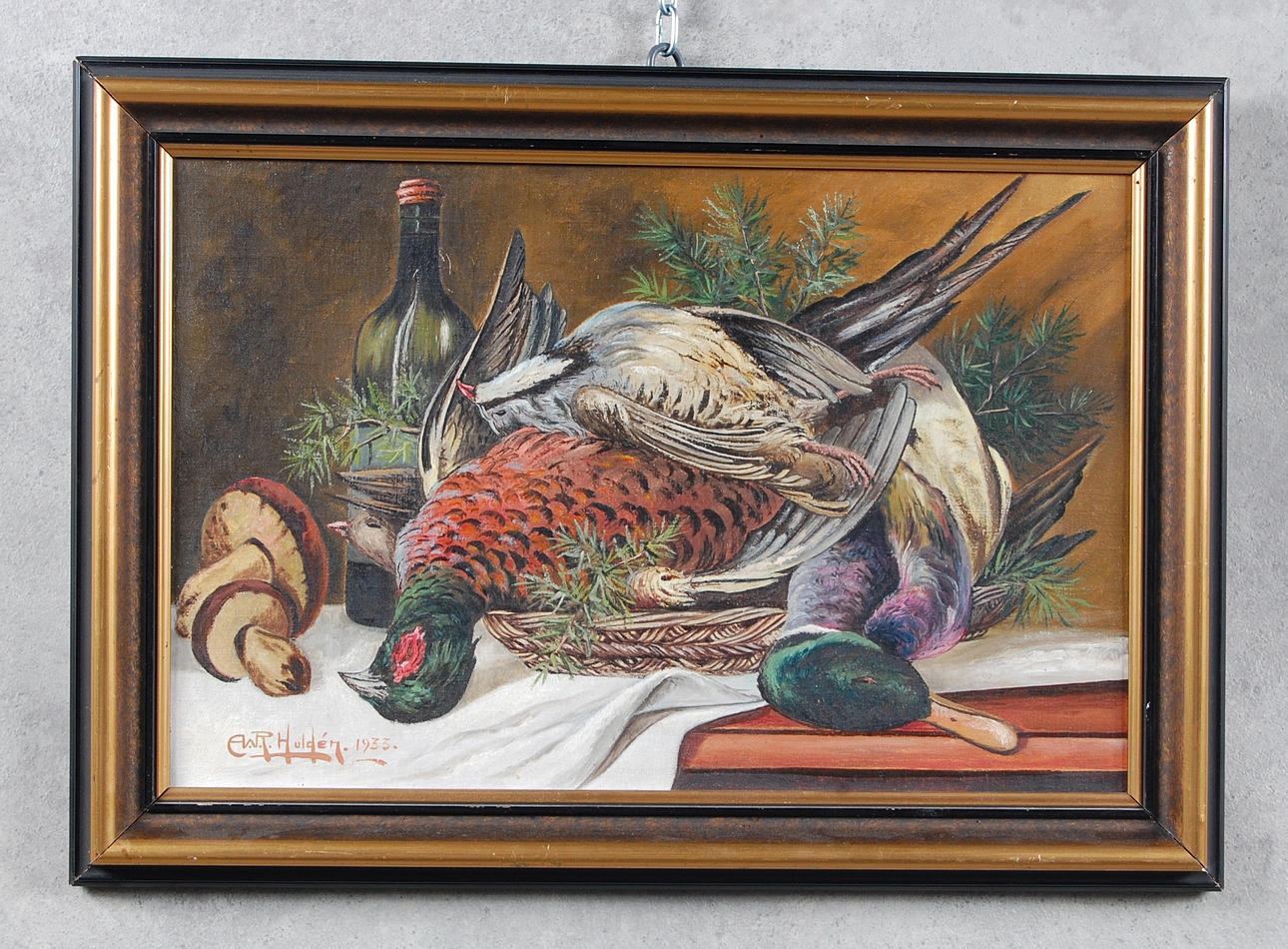 E W R, HULDÉN. stilleben, uppfodrad på pannå.