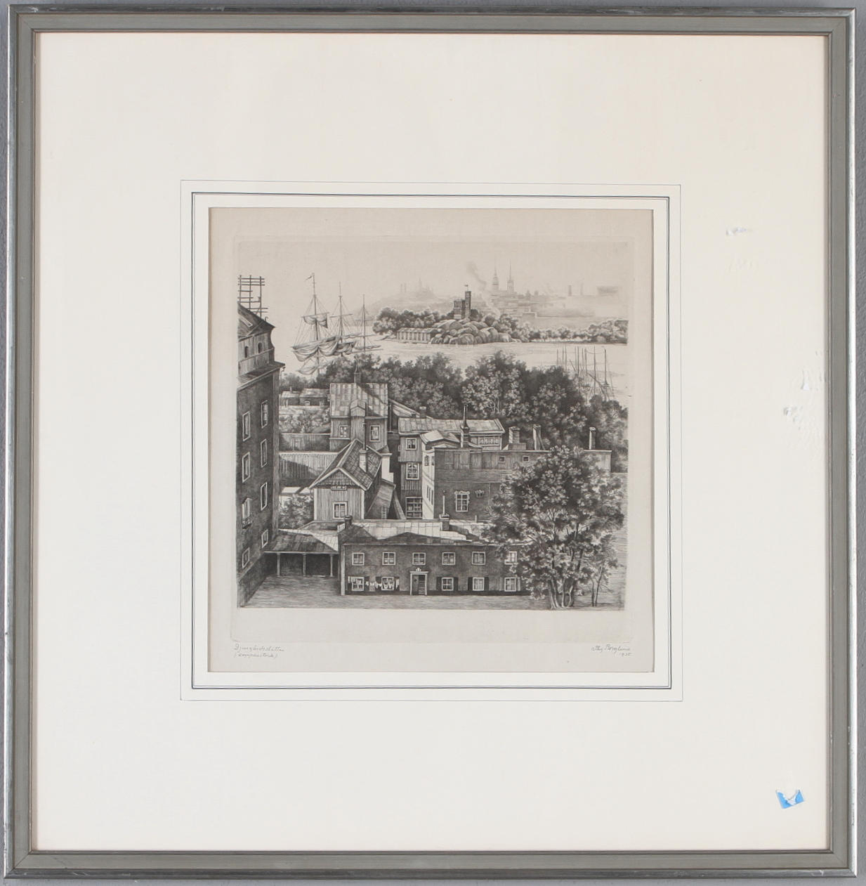 STIG BORGLIND. Djurgårdslätten, kopparstick, signerad och daterad 1935.