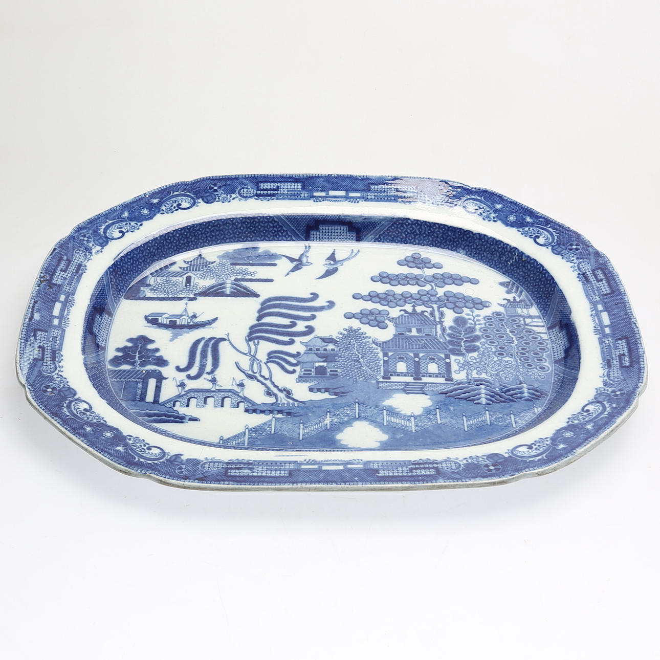 PLATE, ceramic, antique, approx. 1800.