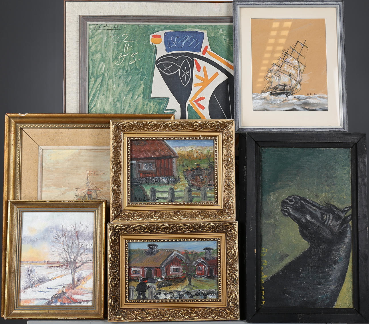 PARTI KONST, (9), blandade konstnärer.