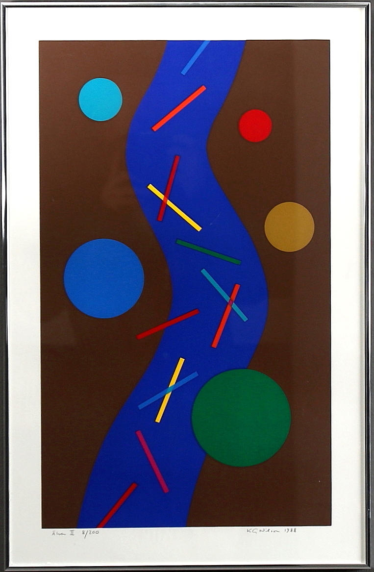 KG NILSSON. Litografi,"Älven II", signerad, 8/200 och daterad 1988.