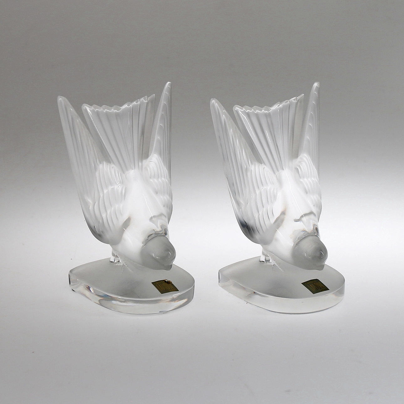 BOKSTÖD, kristall, Lalique, "Hirondelle Swallow".