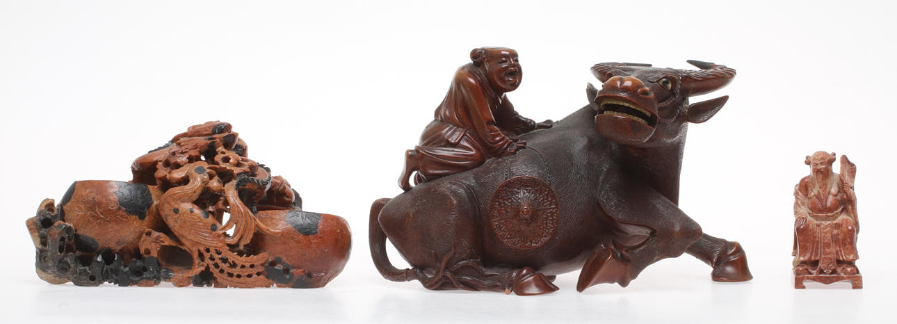 PARTI DIVERSE, 3 delar, trä- och stenarbeten, Kina.