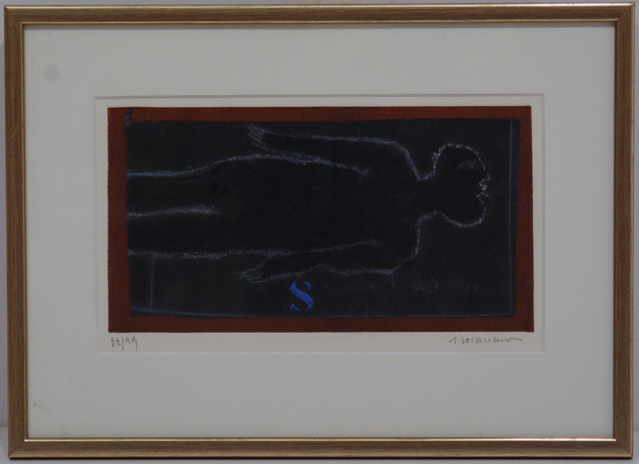 JAMES COIGNARD. Lying figure. Lithograph.