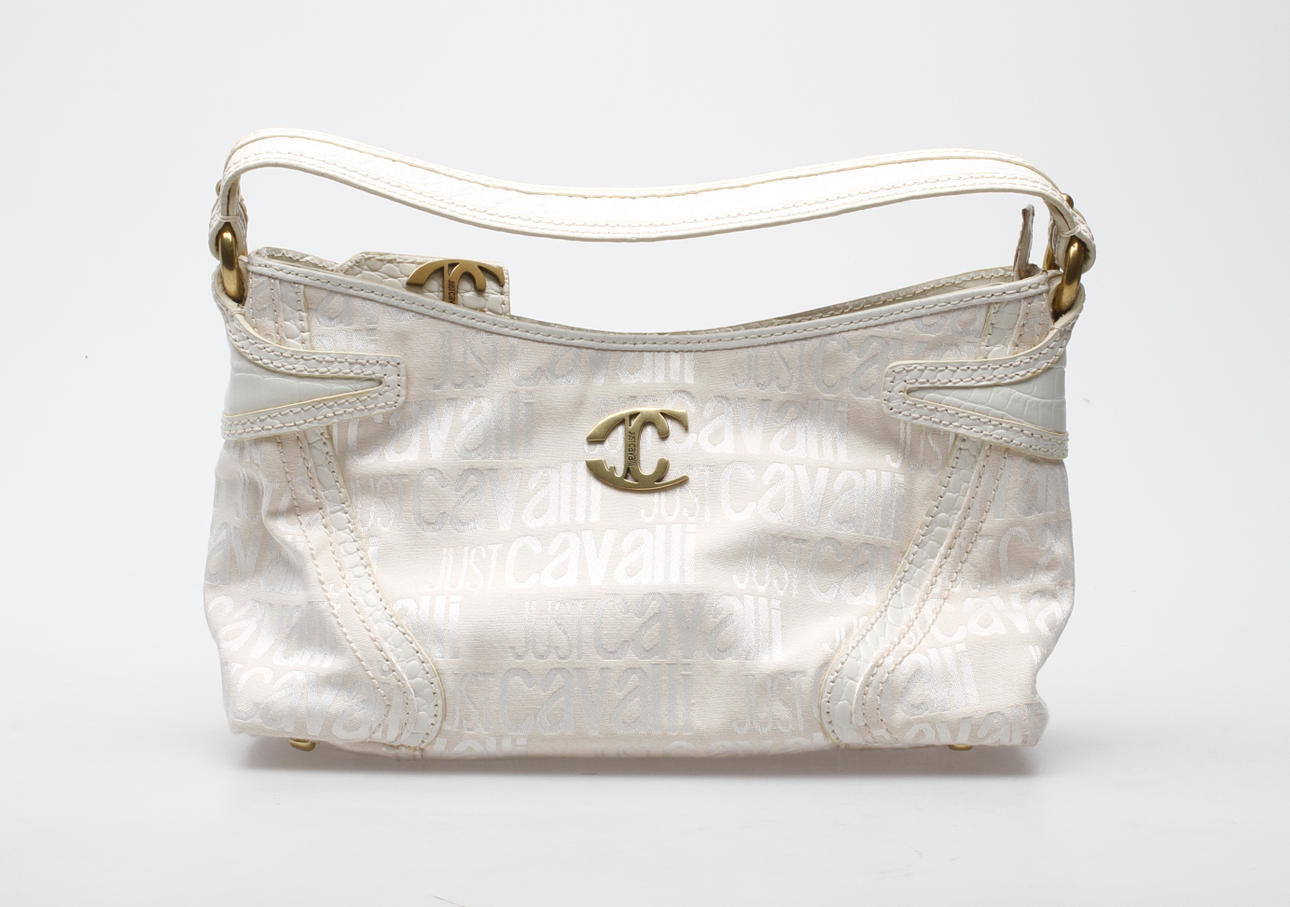 VÄSKA, canvas och skinn, Just Cavalli.