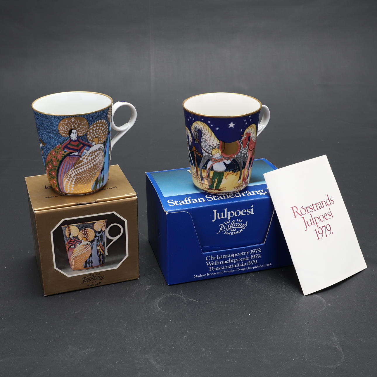 MUGGAR,2 st, porslin,Rörstrand ,1900-tal.