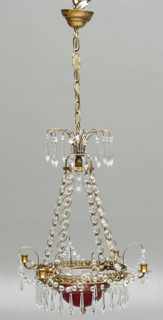 LJUSKRONA, med 4 ljusarmar, Empirestil, 1900-tal.