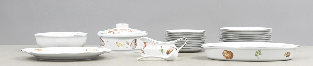 SERVISDELAR, 24 delar, "Frutti di mare", Ancap, Italien, 1900-tal.