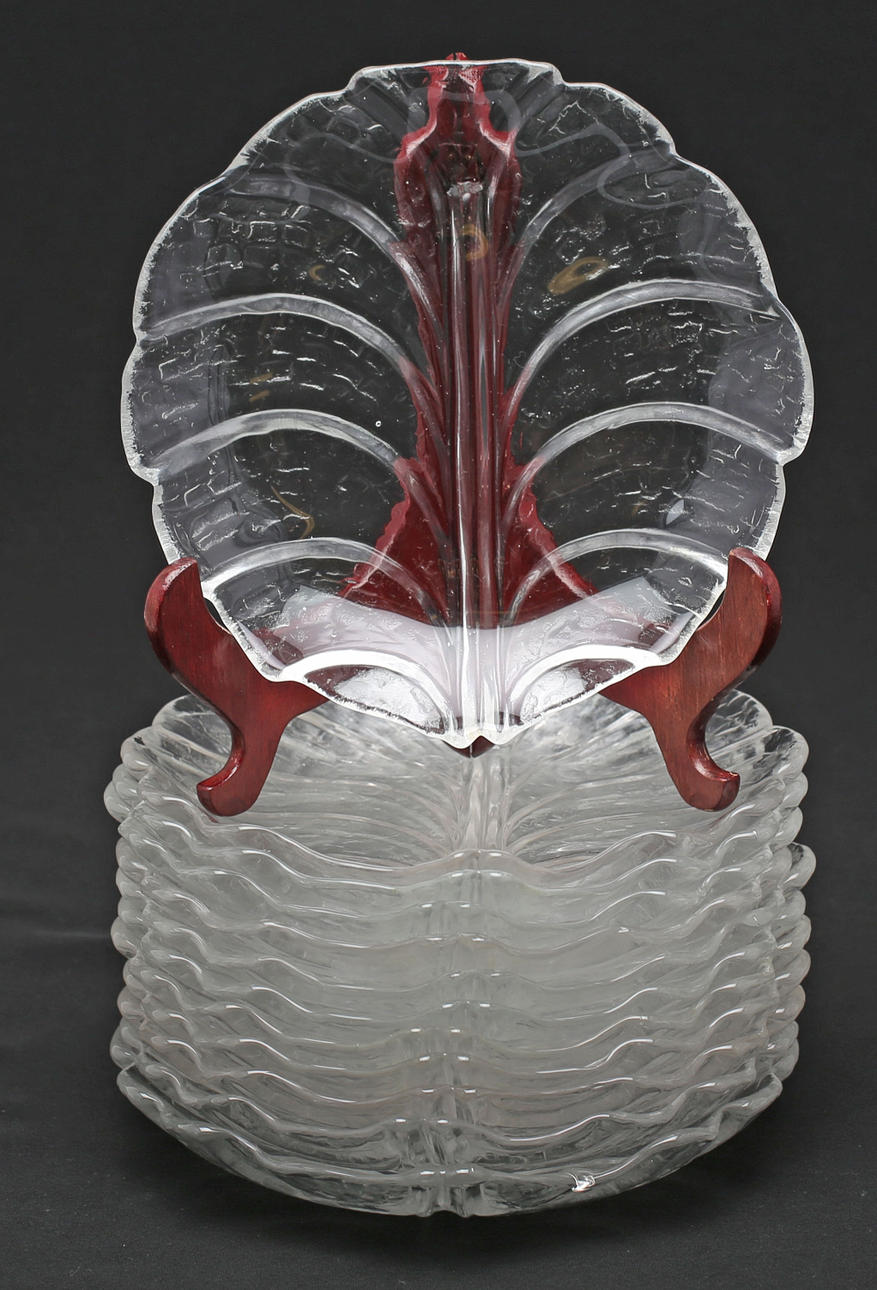 ASSIETTER, 12 st, glas, troligen Eden, Lars Hellsten, Orrefors.