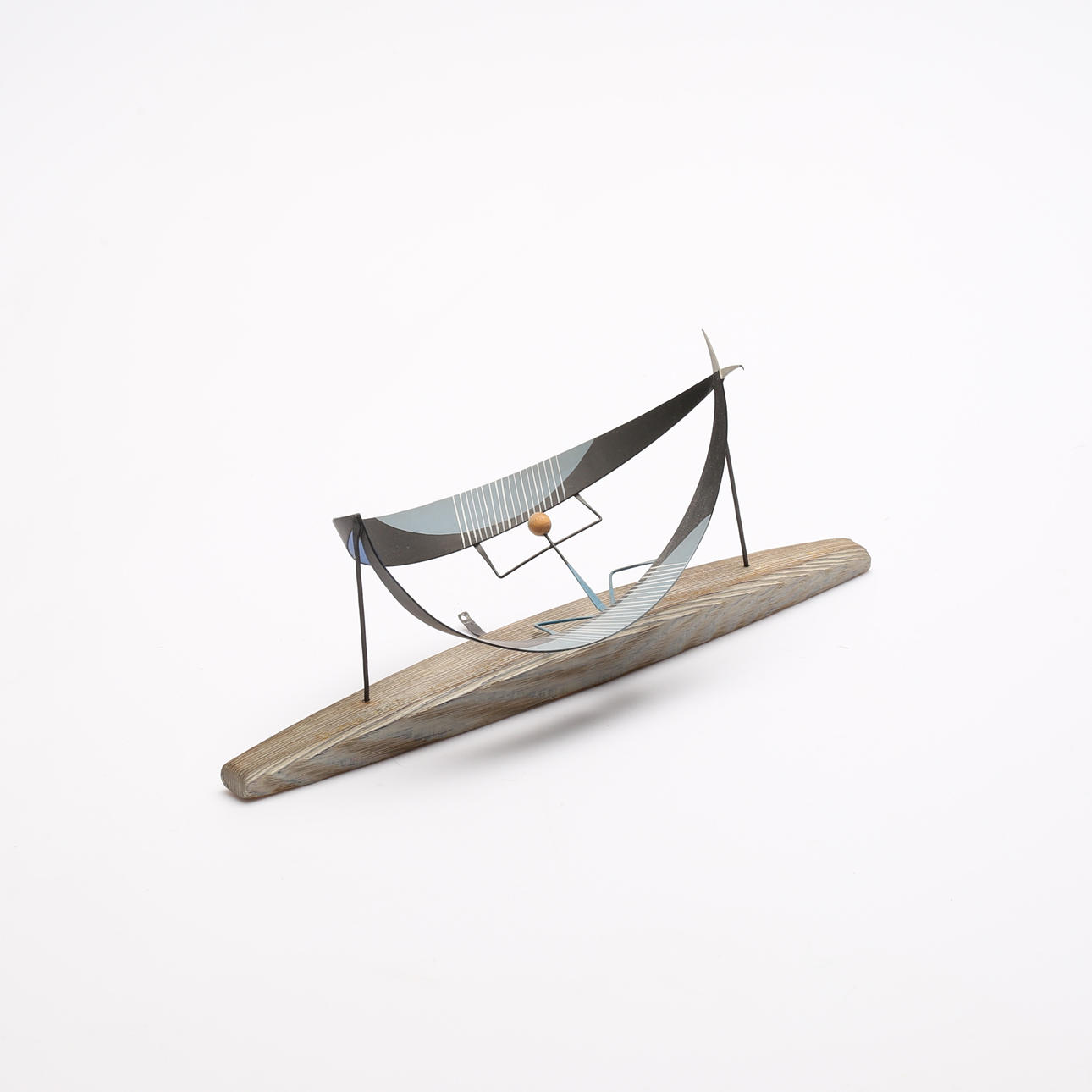 THOMAS HELLSTRÖM. Sculpture, wood and metal, monogram signed THO.