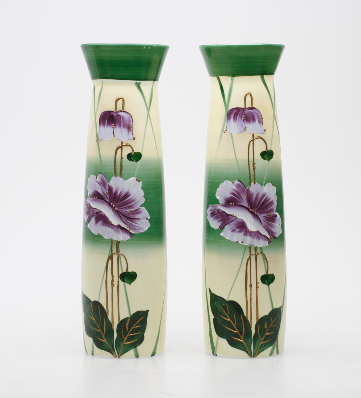 VASER, ett par, flussglas, jugend, 1900-talets början.