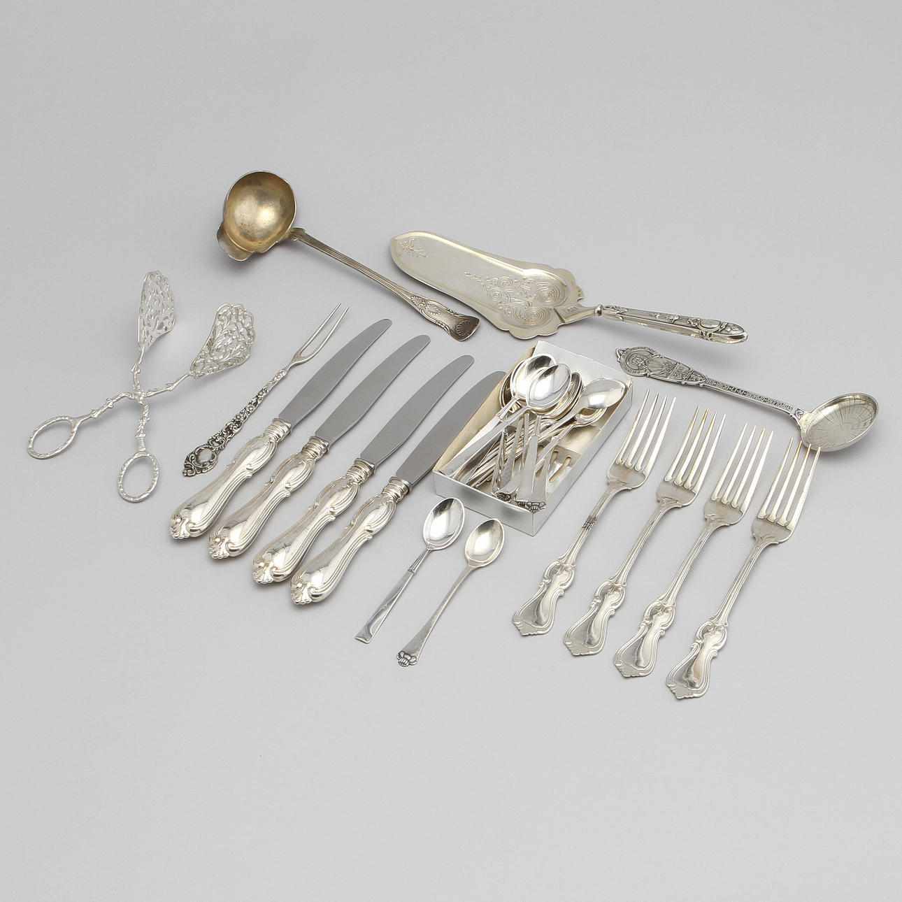 PARTI BESTICK, 31delar, silver, ca 795 gram.