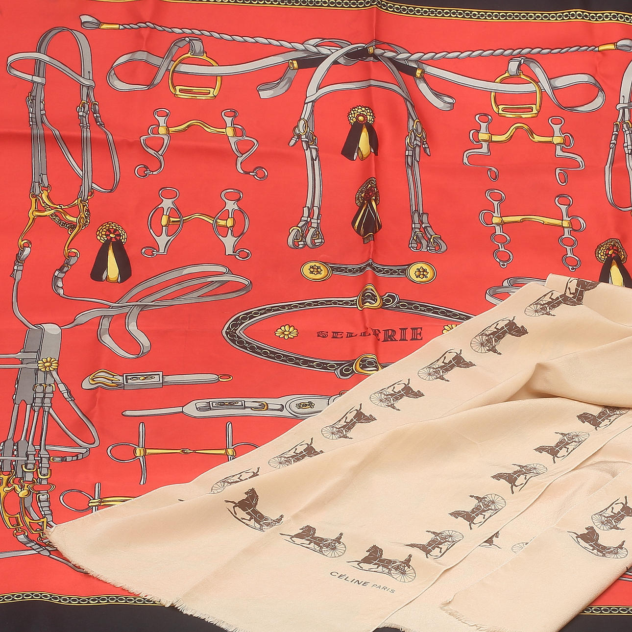SCARVES, 2 pcs, Céline Paris.