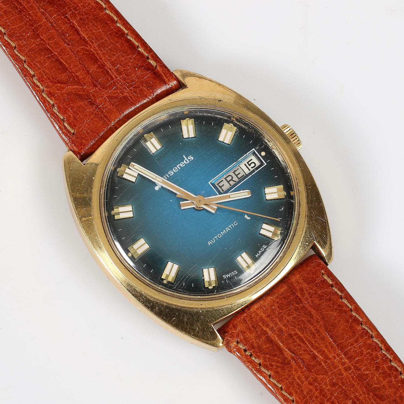 WRIST WATCH, double, automatic, day/date, "Jonsereds", 1900s.
