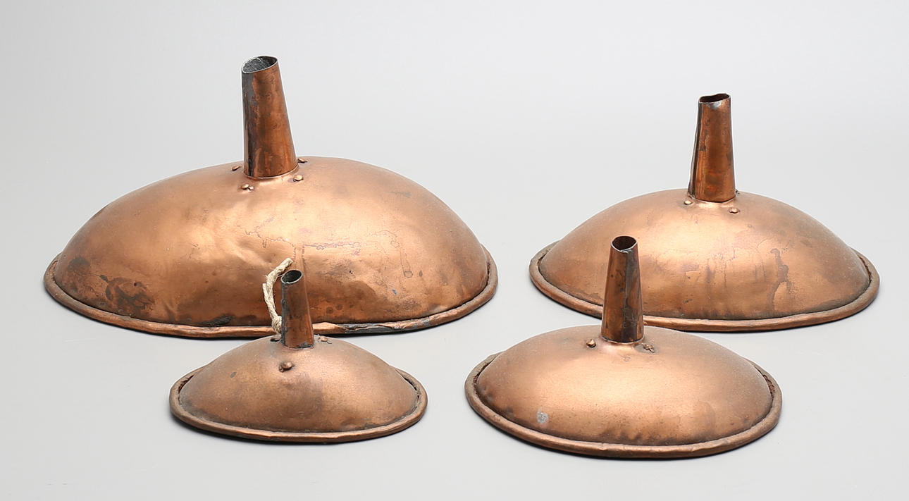 TRATTAR, koppar, 4 st, 1800-tal.