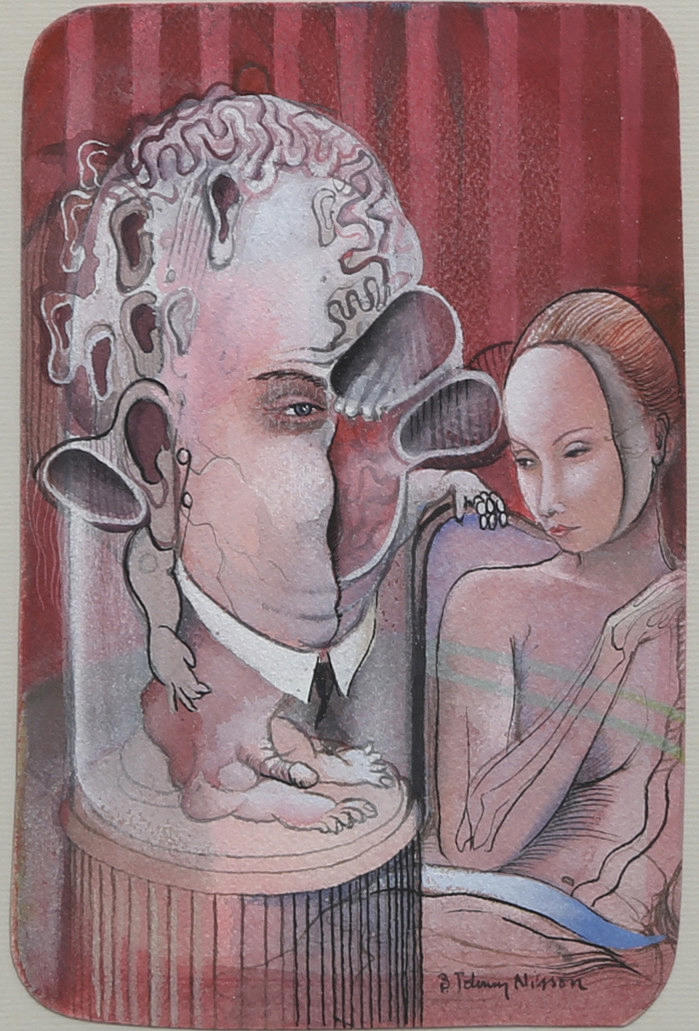 BERT-JOHNNY NILSSON. SURREALISTIC FIGURE COMPOSITION.