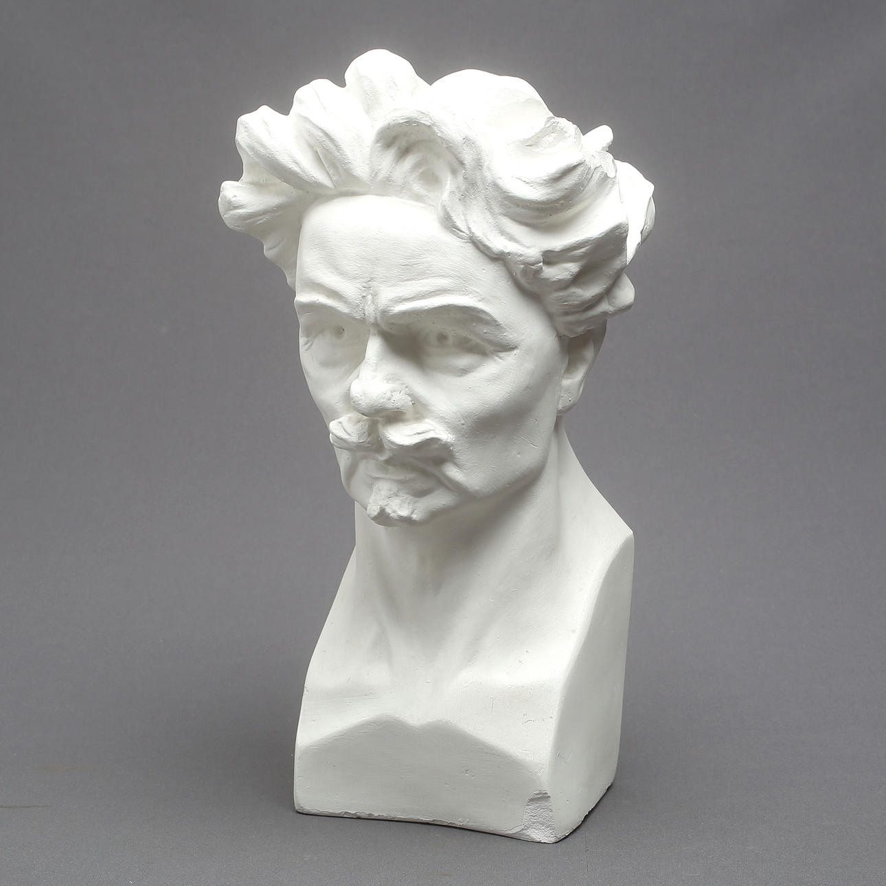 BUST, plaster, portrait of August Strindberg.