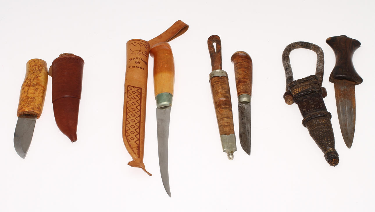 KNIVAR, 4 st, bland annat Rapala Marttiini Finland.
