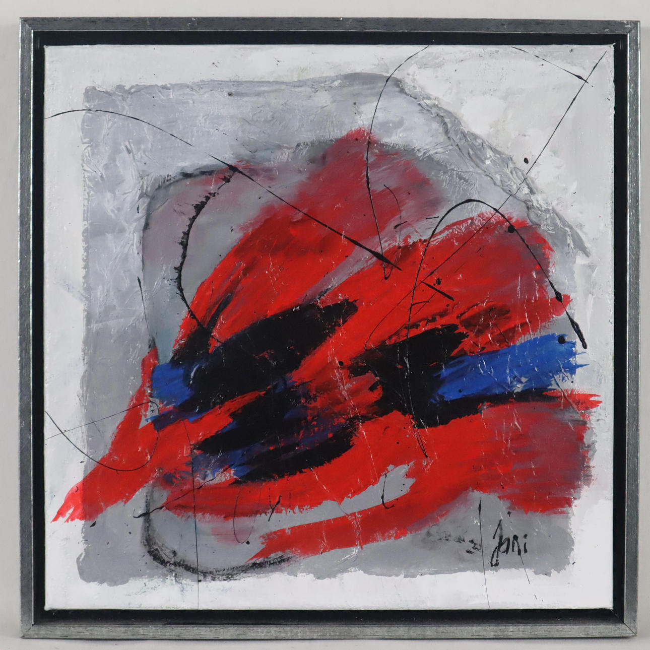 JANI. "Bullring", akryl og collage på lærred.