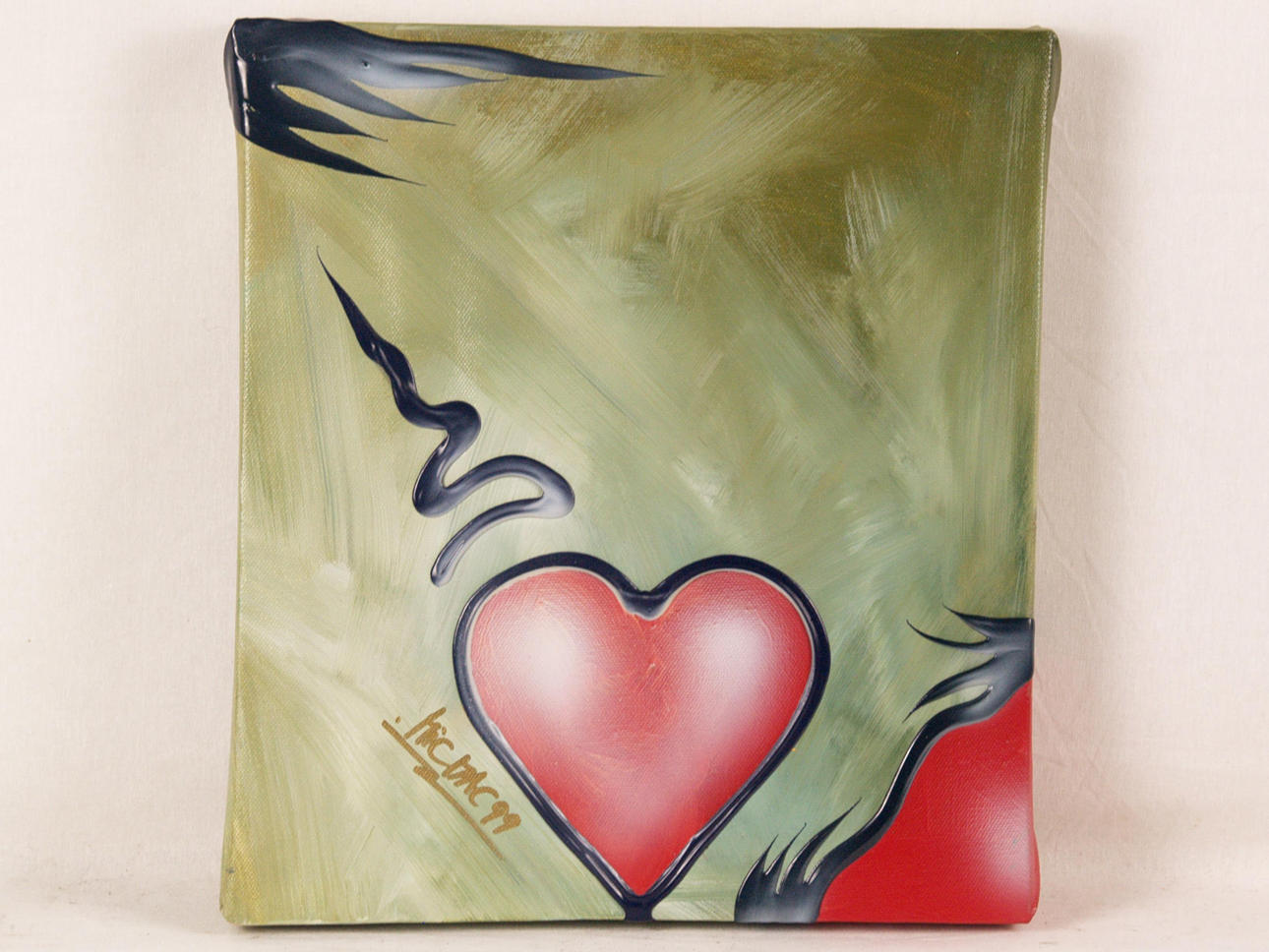 MICMAC (BEA SCHRÖDER). "Herz", Acryl auf Leinwand.