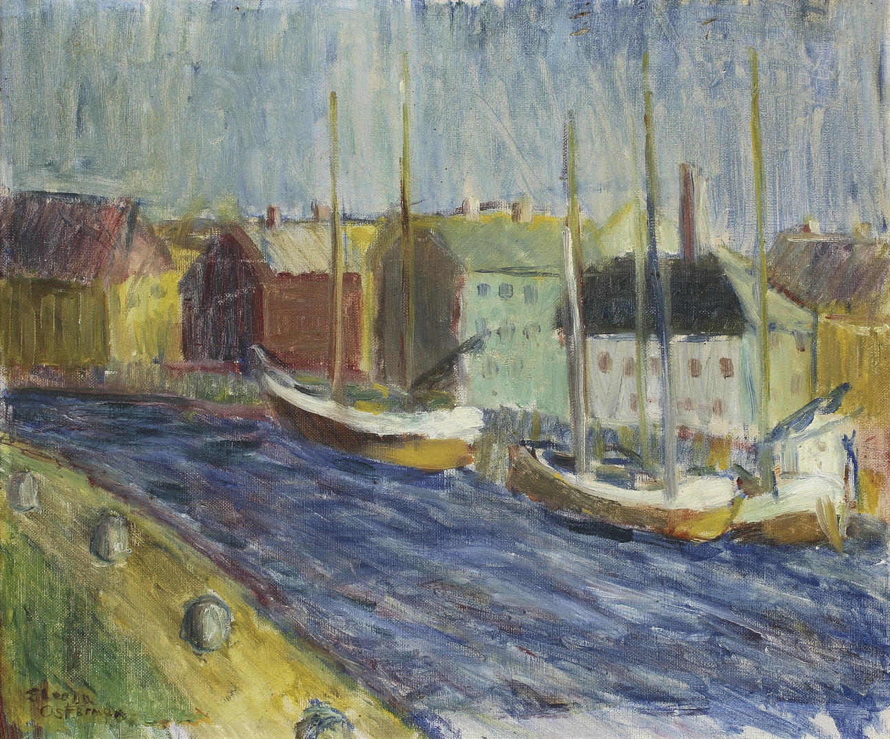 ELVINE OSTERMAN, olja på pannå, sign.