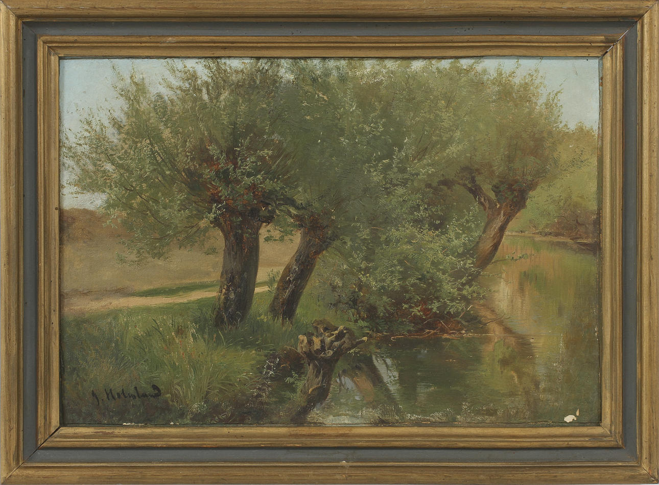 JOSEFINA HOLMLUND. TILLSKRIVEN. Olja på duk, uppfodrad på pannå, signerad.