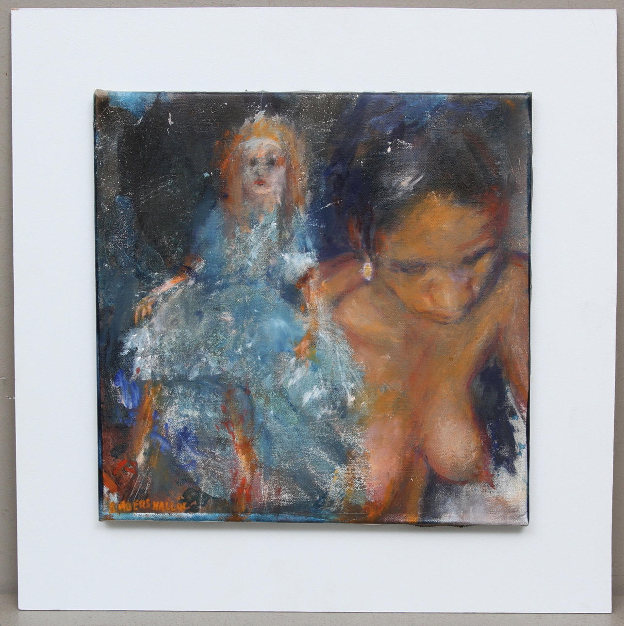 ANDERS HALLIN. "Eunice från Sabasaba". Olja på duk, signerad.