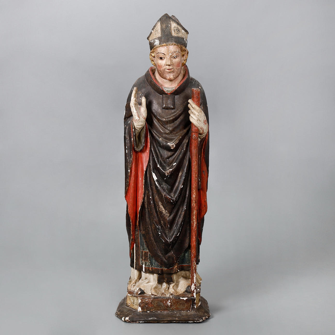 NAVARRA SCHOOL, 14TH CENTURY. Holy bishop.