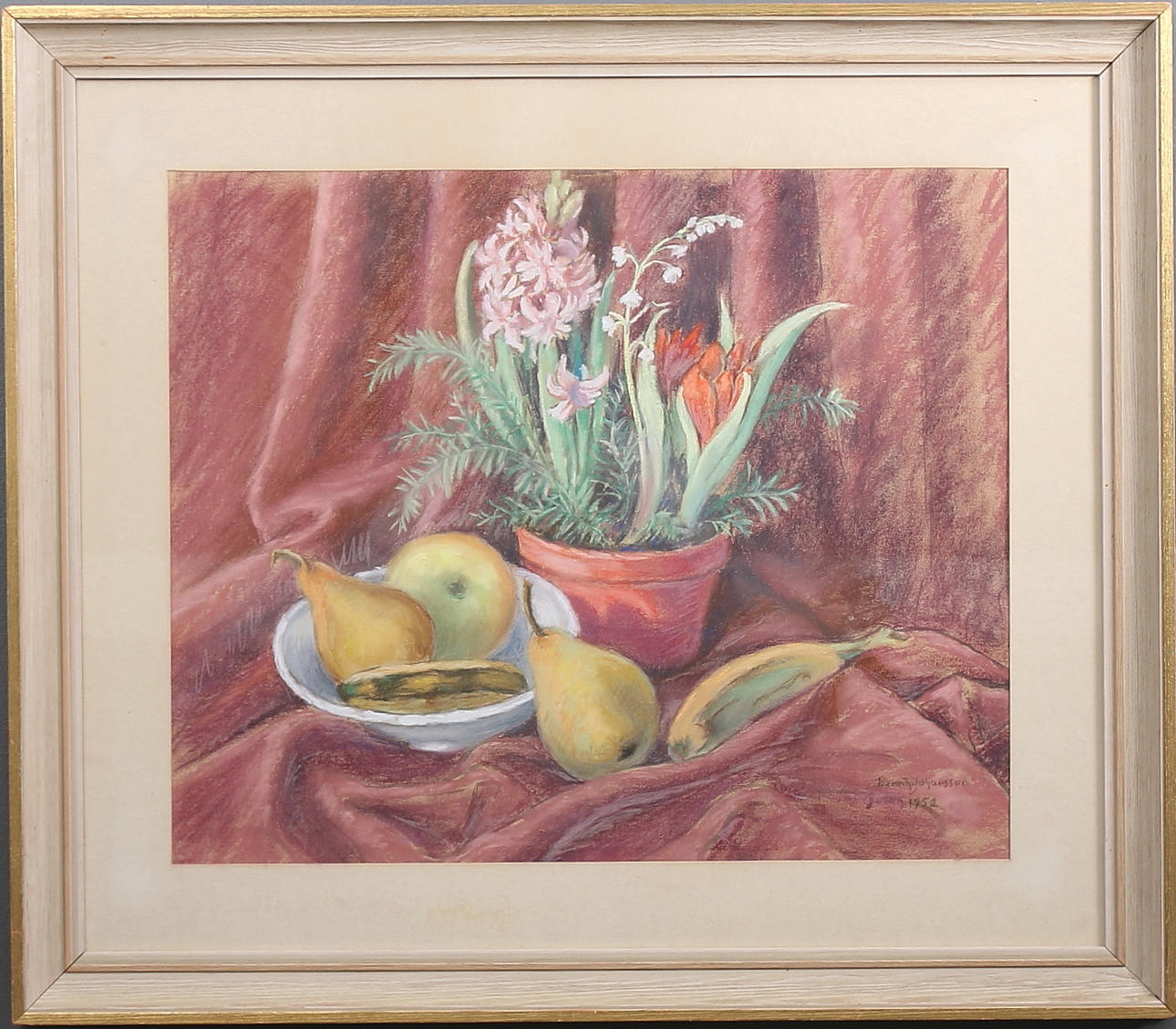 BERNHARD JOHANSSON. Pastell på papper, signerad och daterad 1952.