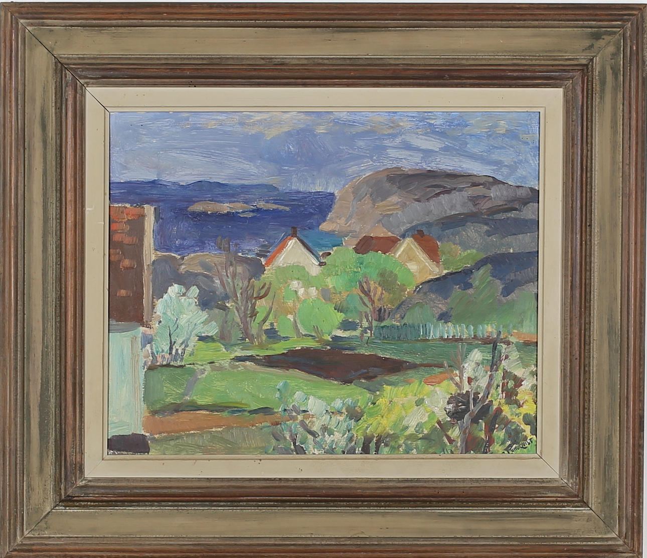 BERTIL LUNDQVIST. Västkustmotiv. Olja på pannå. Signerad B Lundqvist.