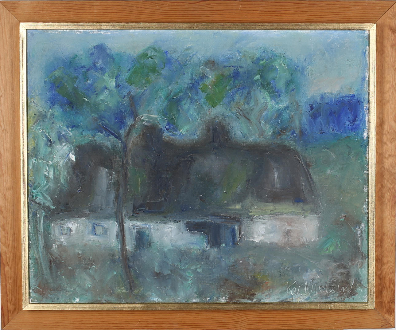 KAI NIELSEN. Skånegård. Olja på duk. Signerad.