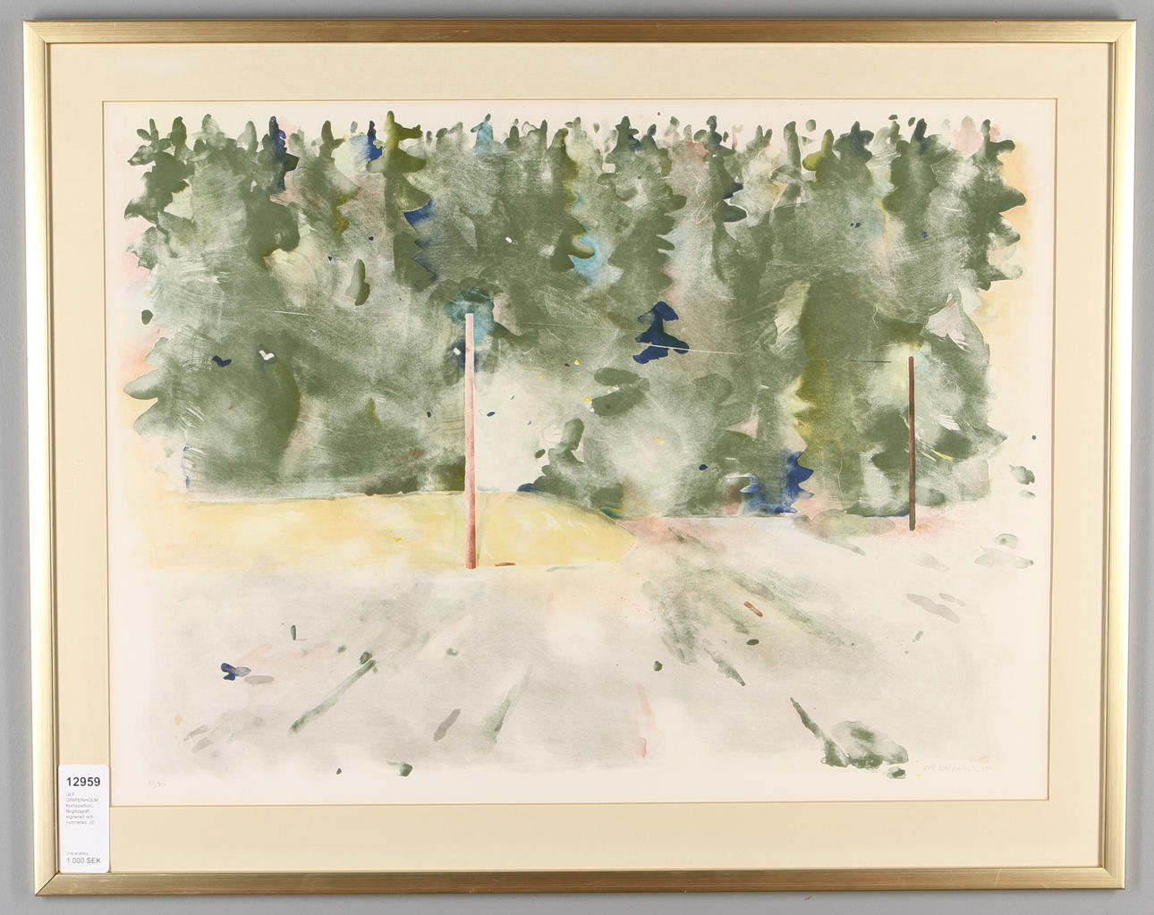 ULF GRIPENHOLM. Komposition, färglitpgrafi, signerad och numrerad 87/200.