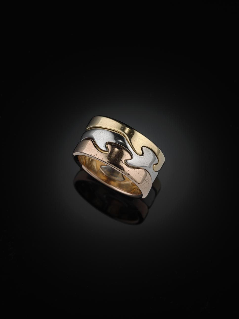 RING, 18 kt guld och vitguld i tre delar. Design Nina Koppel, modell Fusion. Stämplad Georg Jensen.