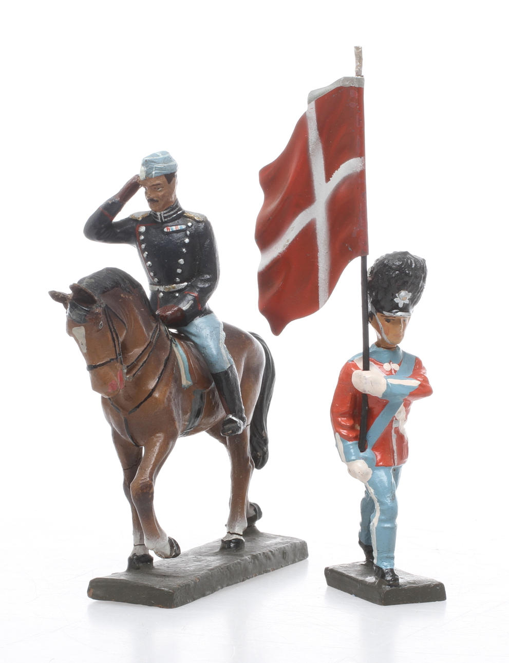 LINEOL DANSKA kungen CHRISTIAN till häst och FANBÄRARE.