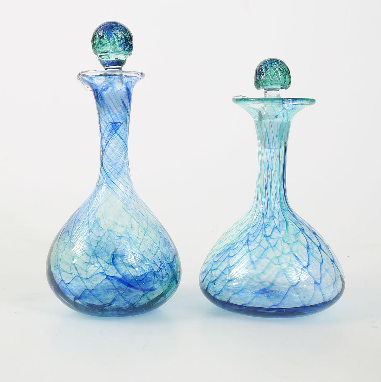 KARAFFER MED PROPP, glas, 2 stycken, Skagen.